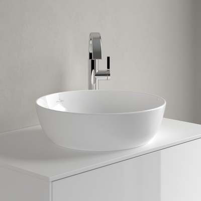 Villeroy & Boch Artis Vasque à poser, 430 x 430 x 130 mm, Stone White CeramicPlus, sans trop-plein