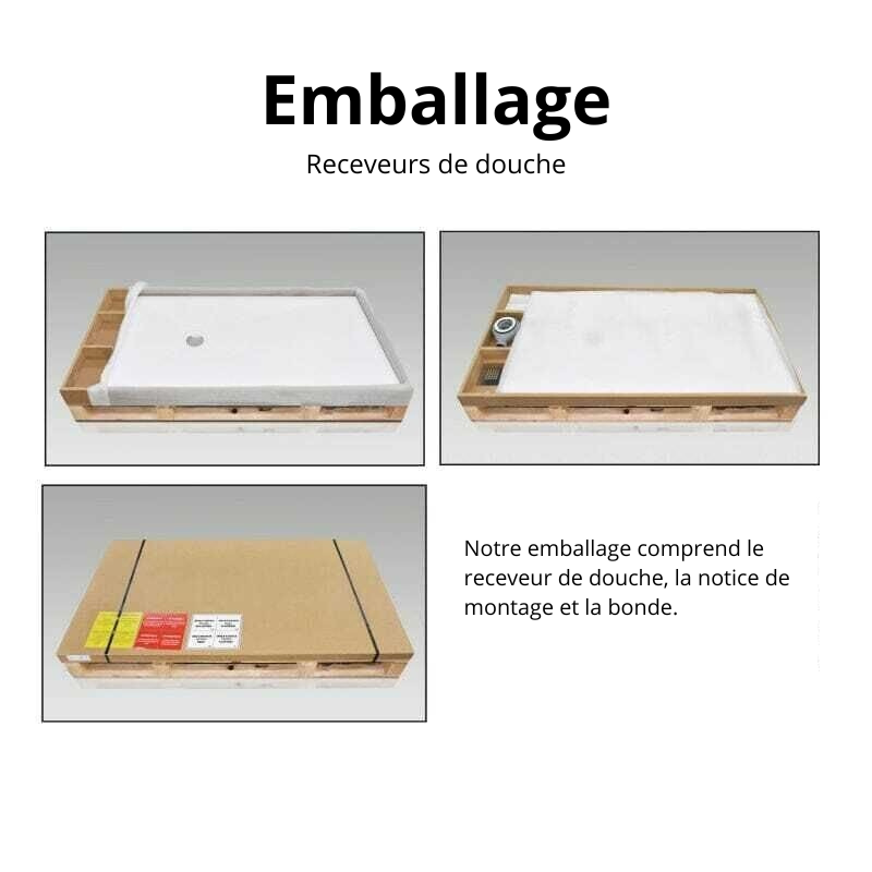 Receveur de douche SUEZ surface ardoisée anthracite - Le Monde du Bain