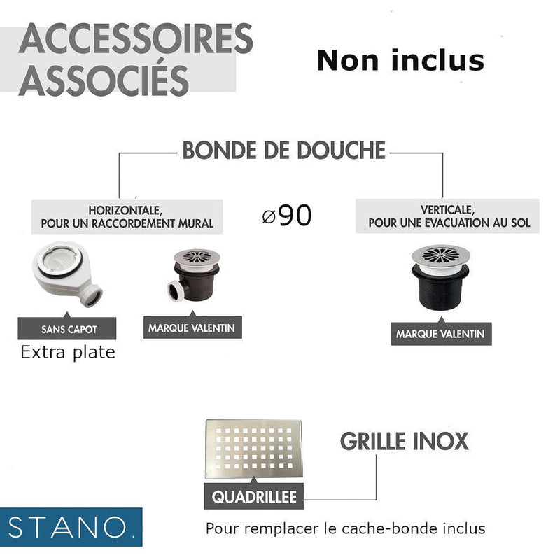 Accessoires compatibles avec le receveur de douche