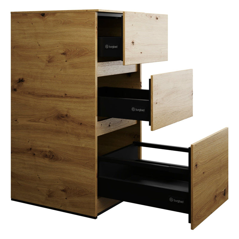 burgbad Lin20 élément bas 40 cm, 1 coulissant, 2 tiroirs