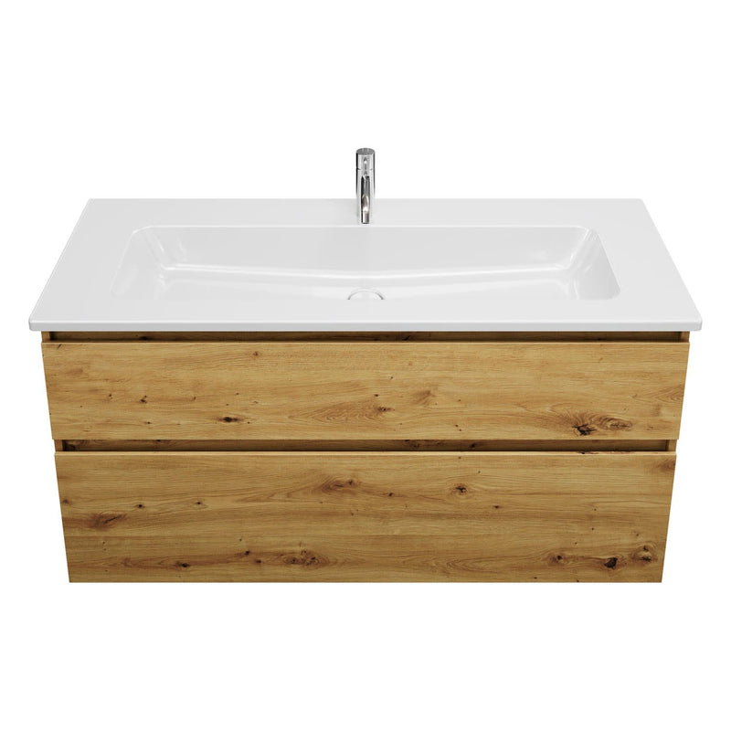 burgbad Lin20 meuble sous-vasque avec vasque en céramique 123 cm, 2 compartiments coulissants