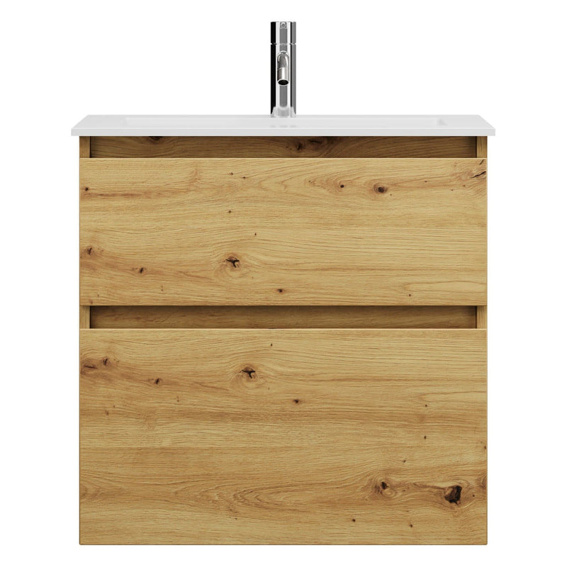 burgbad Meuble sous-vasque Lin20 avec vasque en fonte minérale 62 cm, 2 tiroirs