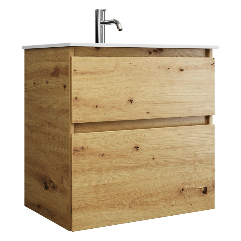 burgbad Meuble sous-vasque Lin20 avec vasque en fonte minérale 62 cm, 2 tiroirs