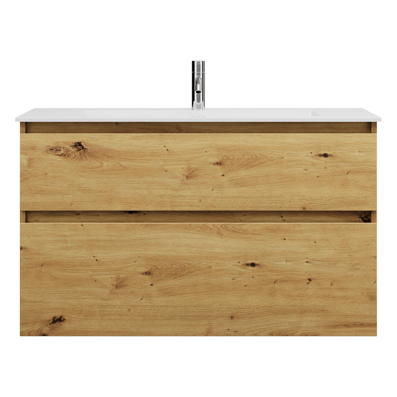 burgbad Meuble sous-vasque Lin20 avec vasque en fonte minérale 102 cm, 2 tiroirs