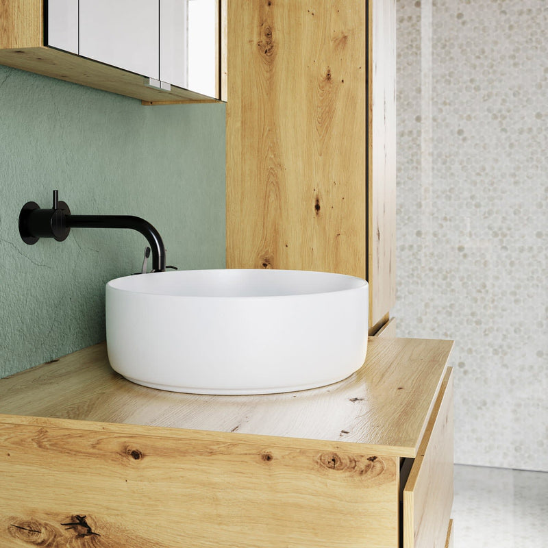 burgbad Lin20 meuble sous-vasque avec plaque console 60 cm, 2 tiroirs, découpe vasque au milieu