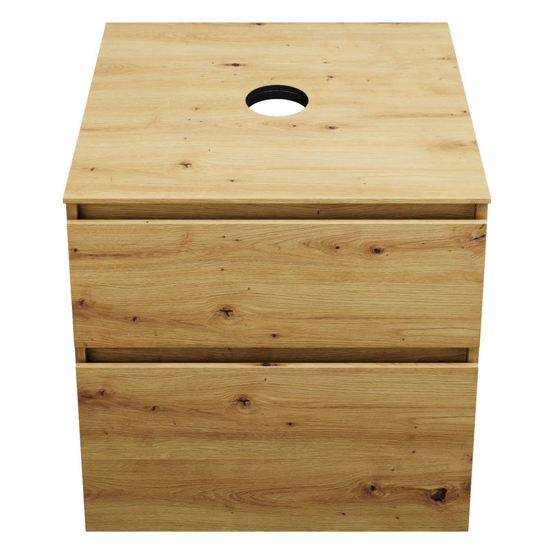burgbad Lin20 meuble sous-vasque avec plaque console 60 cm, 2 tiroirs, découpe vasque au milieu