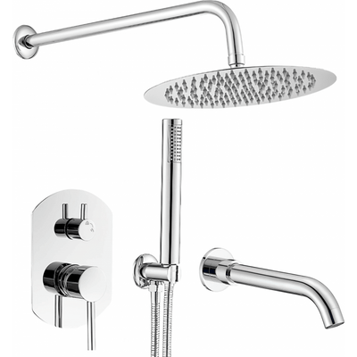 Conjunto de ducha empotrada monomando redonda ROMA cromado - Entorno baño