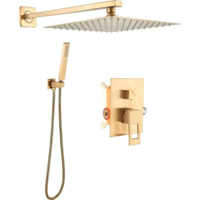 Conjunto de ducha empotrada a pared monomando TELMO dorado cepillado - Entorno baño