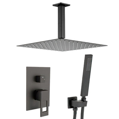 Conjunto de ducha monomando empotrada a techo TELMO negro mate - Entorno baño