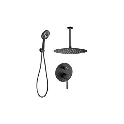 Conjunto de ducha empotrada techo monomando BORACAY negro mate - Entorno baño