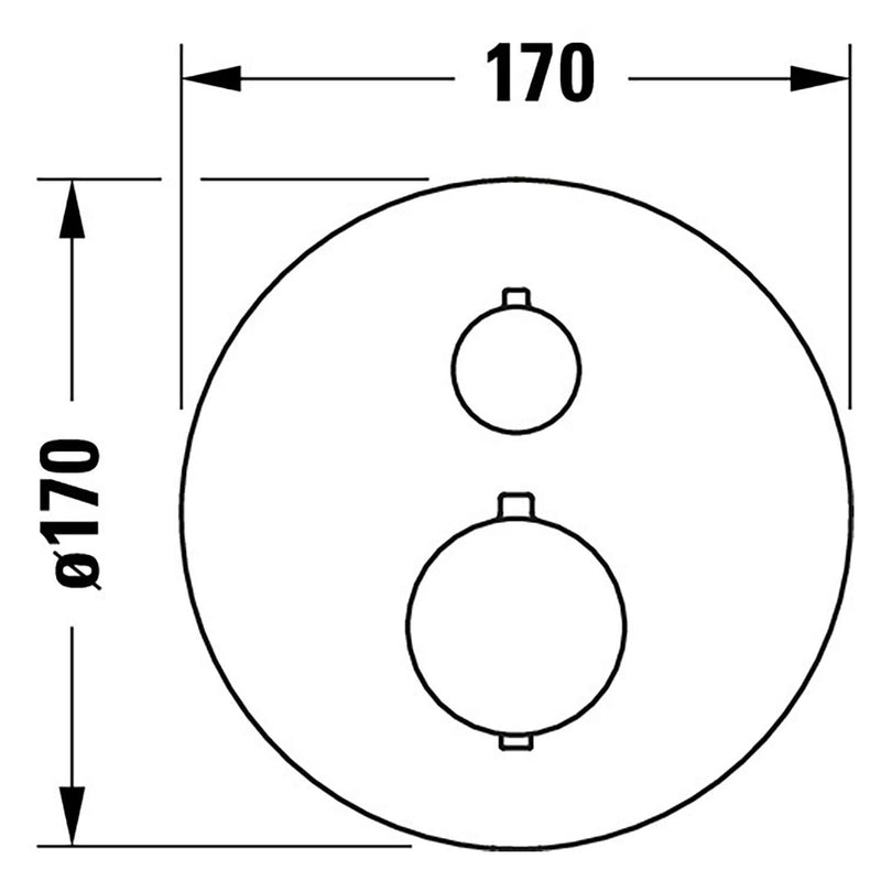 Duravit robinetterie thermostatique set thermostatique à encastrer, 2 consommateurs, rond