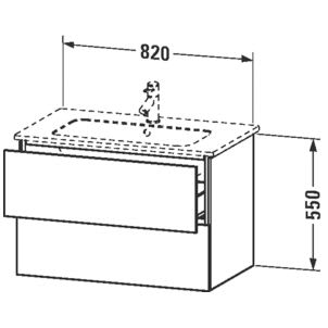 Lavabo Duravit Me by Starck avec meuble bas L-Cube 83 x 49 cm avec 2 tiroirs