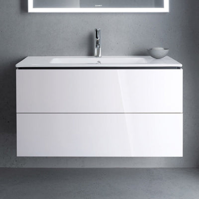 Lavabo Duravit Me by Starck avec meuble bas L-Cube 103 x 49 cm avec 2 tiroirs
