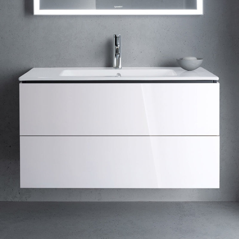 Lavabo Duravit Me by Starck avec meuble bas L-Cube 103 x 49 cm avec 2 tiroirs
