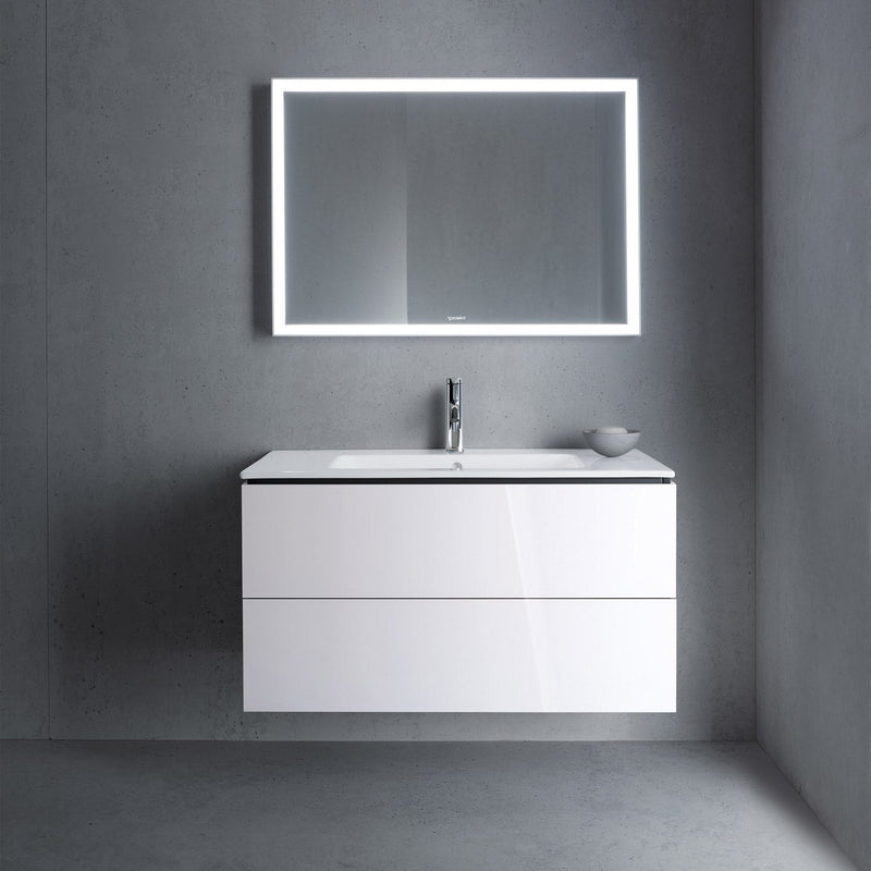 Lavabo Duravit Me by Starck avec meuble bas L-Cube 103 x 49 cm avec 2 tiroirs