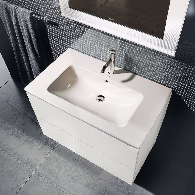 Lavabo Duravit Me by Starck avec meuble bas L-Cube 83 x 49 cm avec 2 tiroirs