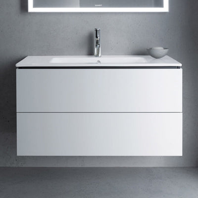 Lavabo Duravit Me by Starck avec meuble bas L-Cube 103 x 49 cm avec 2 tiroirs