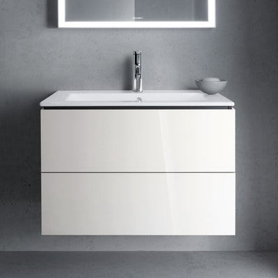 Lavabo Duravit Me by Starck avec meuble bas L-Cube 83 x 49 cm avec 2 tiroirs