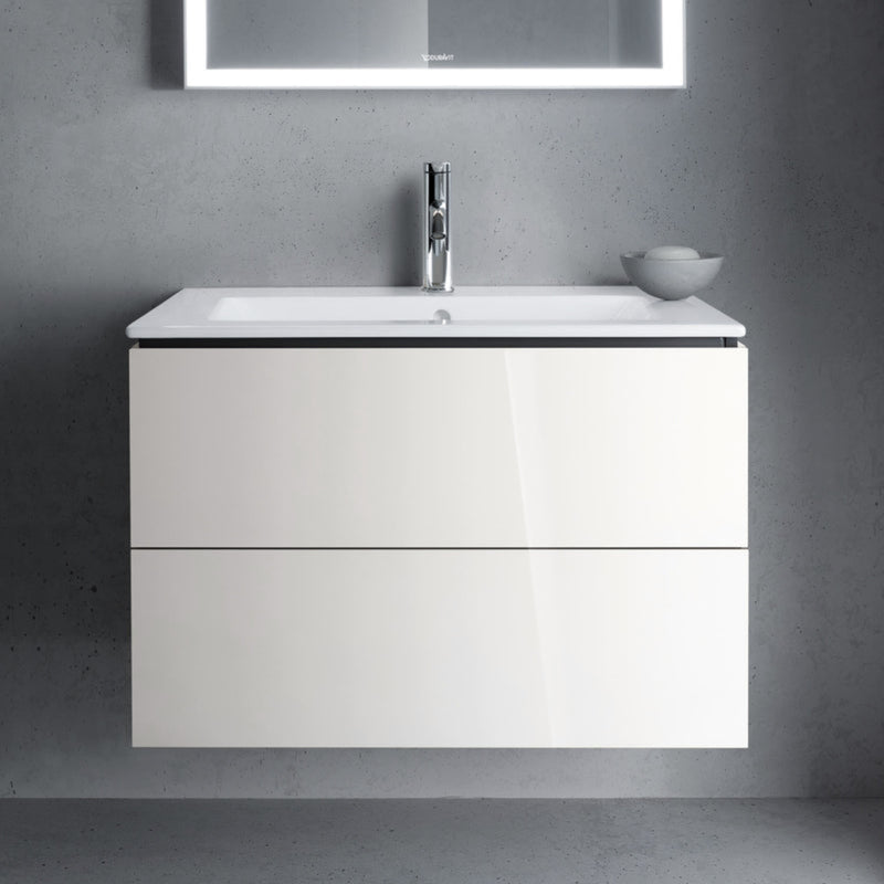 Lavabo Duravit Me by Starck avec meuble bas L-Cube 83 x 49 cm avec 2 tiroirs