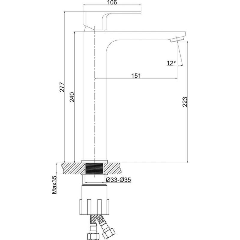 Grifo lavabo alto monomando ALGUER cromado - Entorno baño