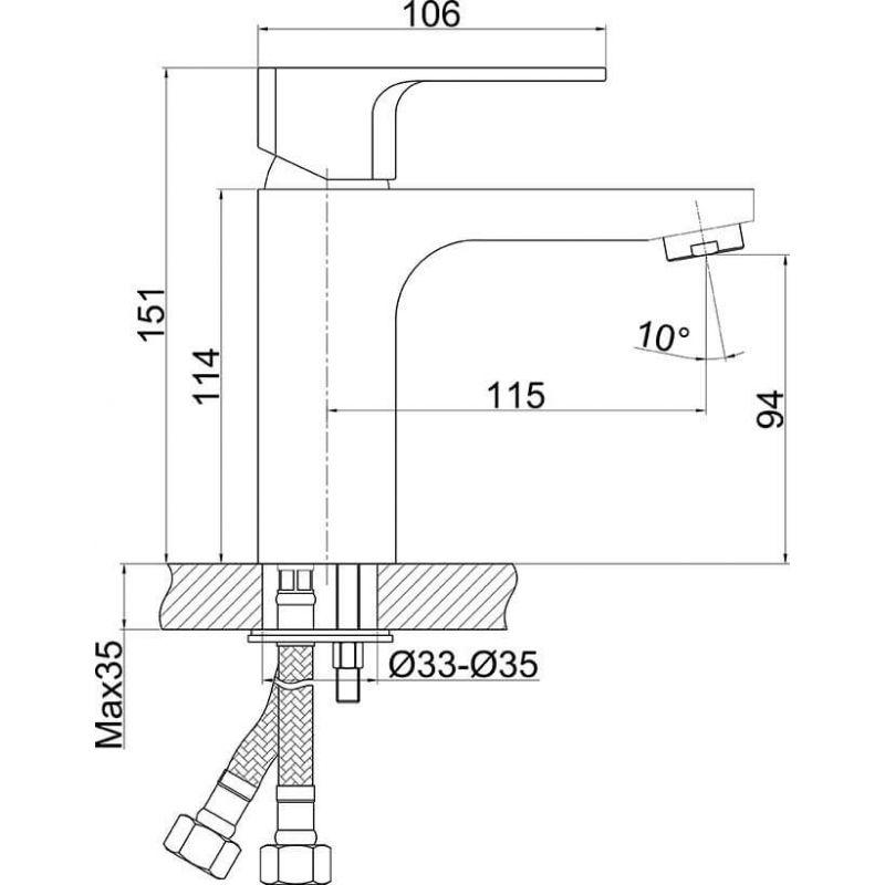 Grifo lavabo monomando ALGUER cromado - Entorno Baño