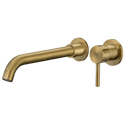 Grifo lavabo empotrado monomando largo CAIMAN dorado envejecido - Entorno baño