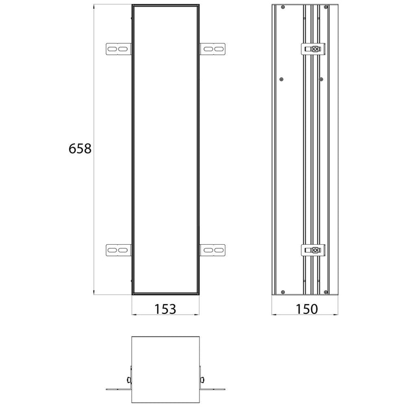 Module WC Emco asis plus - modèle encastré 15,4 x 65,8 cm, charnières de porte à gauche