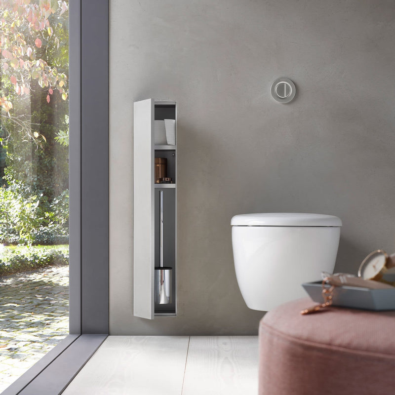 Module WC Emco asis plus - modèle encastré 15,4 x 80,3 cm, charnières de porte à gauche