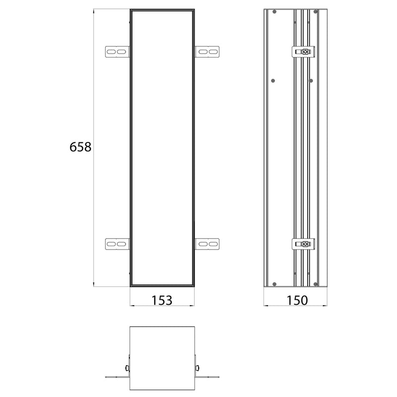 Module WC Emco asis plus - modèle encastré 15,4 x 65,8 cm, charnières de porte à droite