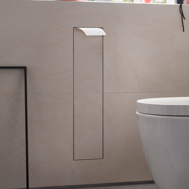 Module WC Emco asis plus - modèle encastré 15,4 x 65,8 cm, charnières de porte à gauche