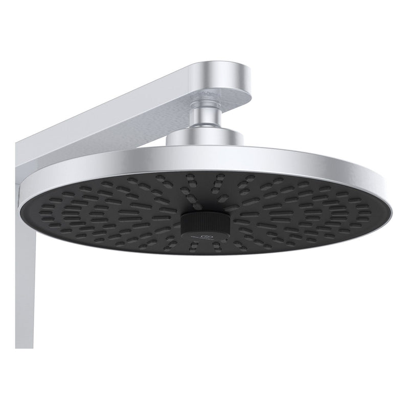 Système de douche Ideal Standard Alu+ avec thermostat de douche Ceratherm, 2 étagères, douchette à main 2 fonctions et douche de tête 2 fonctions
