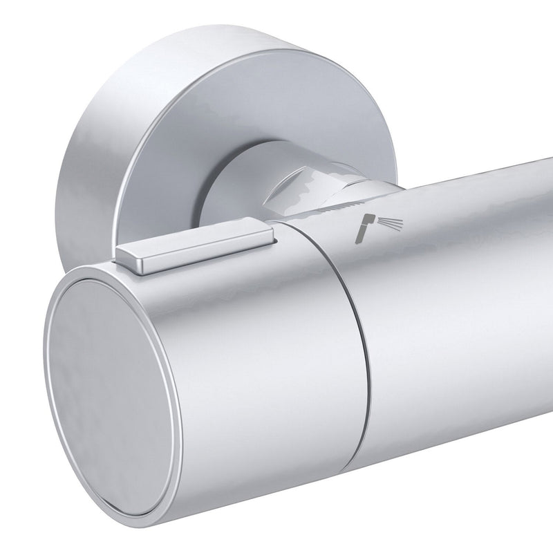 Système de douche Ideal Standard Alu+ avec thermostat de douche Ceratherm, 2 étagères, douchette à main 2 fonctions et douche de tête 2 fonctions