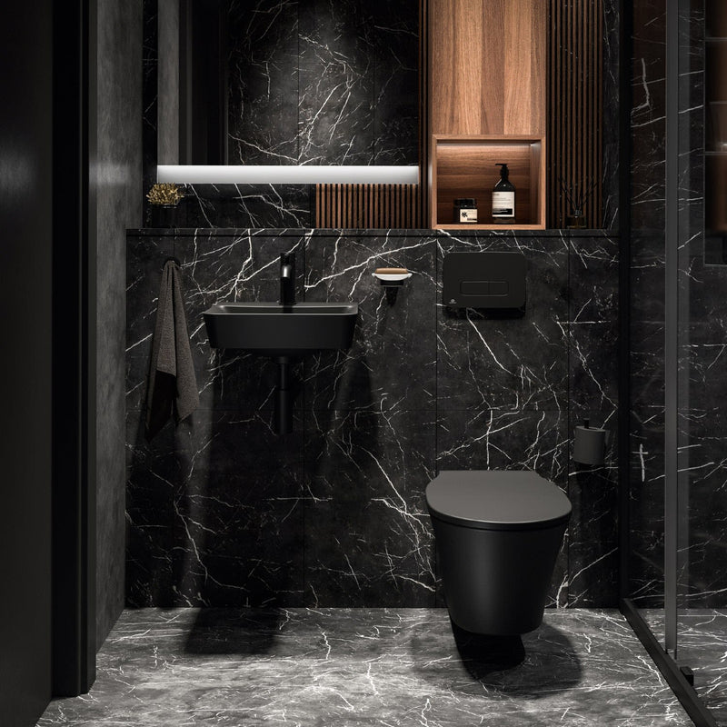Ensemble WC Ideal Standard Connect Air avec WC suspendu à fond creux AquaBlade et abattant WC à fermeture amortie