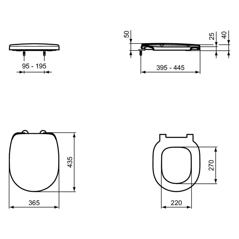 Abattant WC Ideal Standard Connect avec fermeture amortie