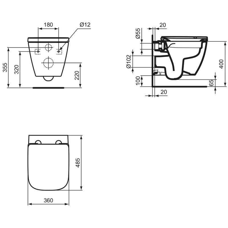 Pack WC Ideal Standard i.life S avec abattant WC