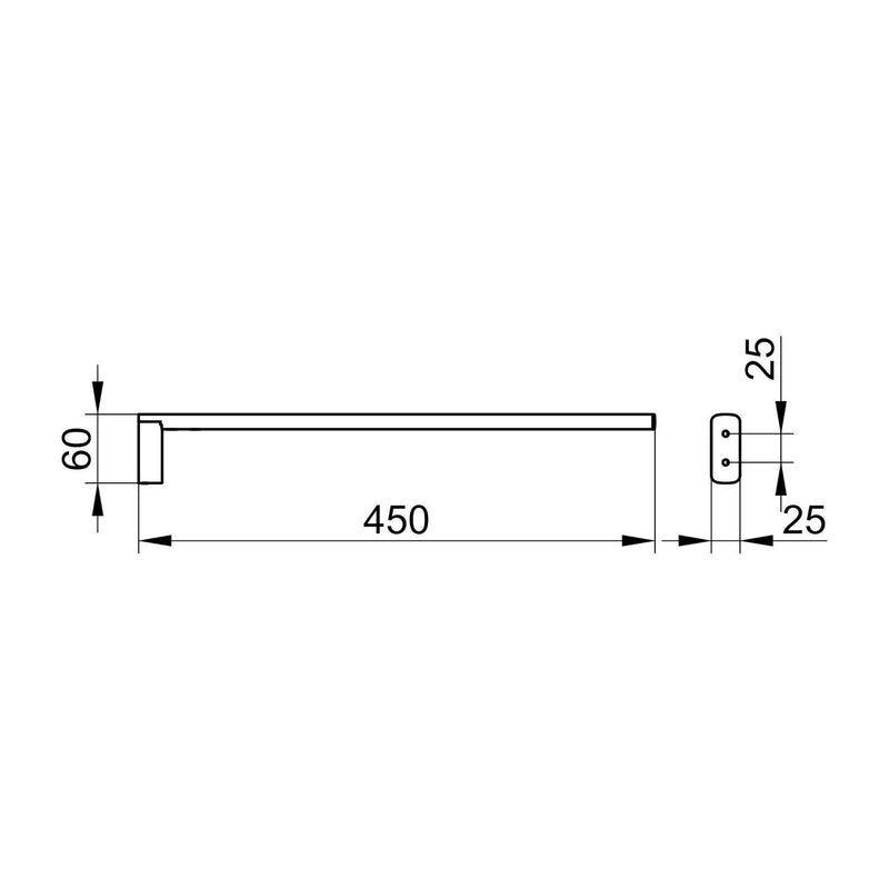 Keuco VIA23 porte-serviettes 1 bras, rigide 45 cm