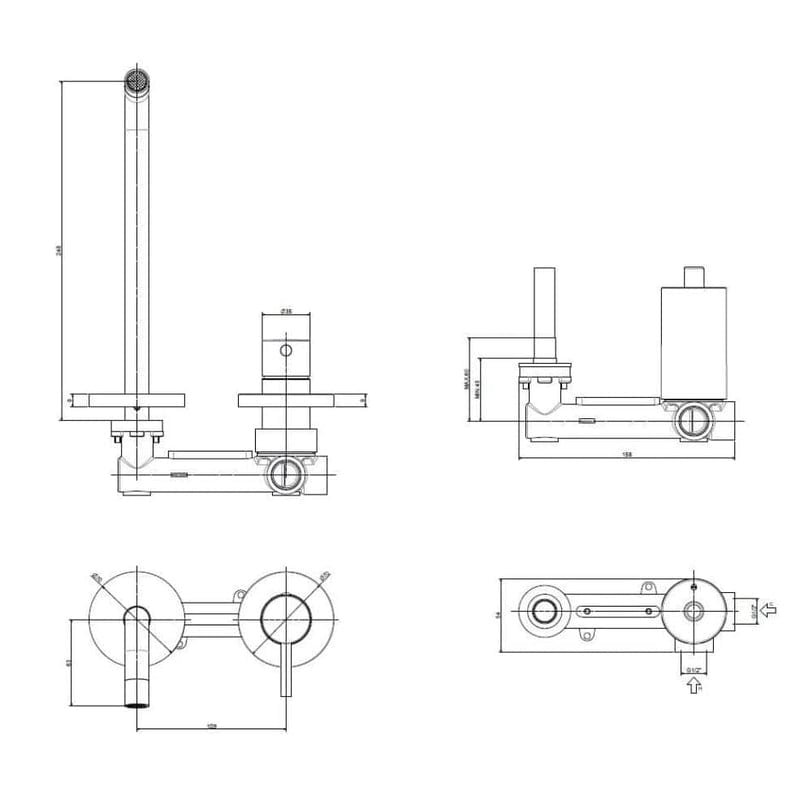 Mitigeur lavabo mural KRONENBACH Lima 2.0