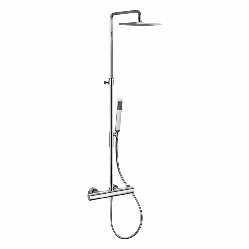 Système de douche PIANURA Giulia apparent avec thermostat et douche de tête 20 x 20 cm