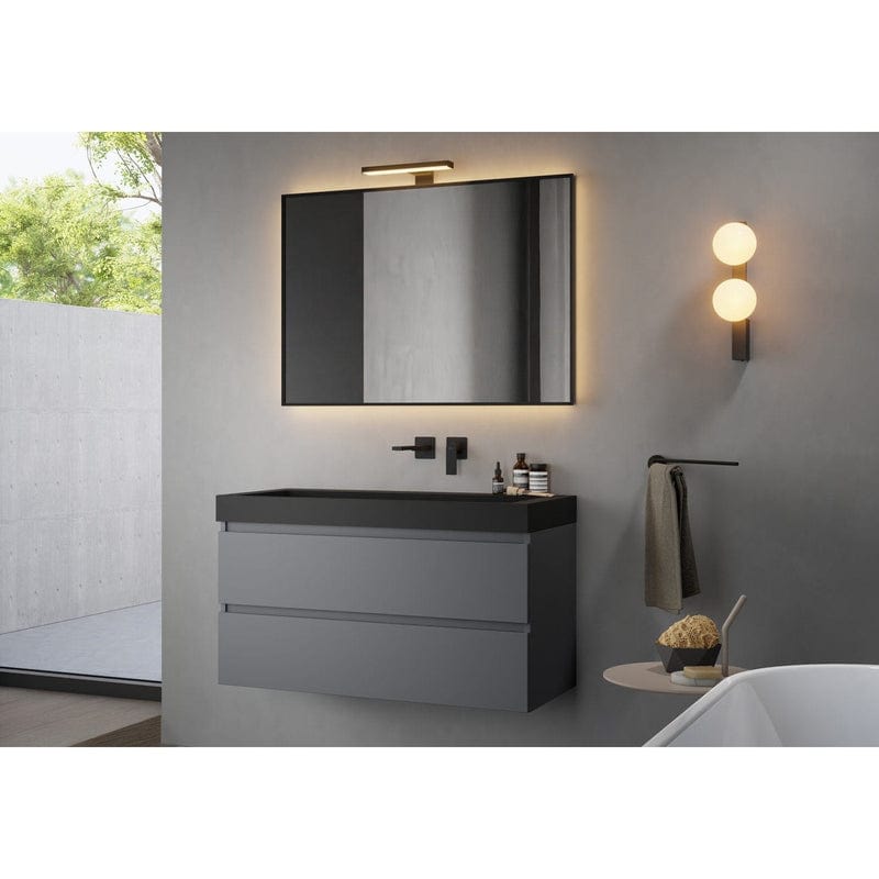 Mitigeur lavabo mural PIANURA Giulia 20 cm avec corps de base, économie d&