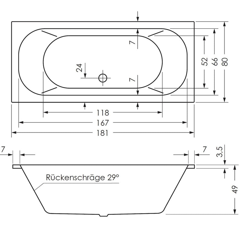 Steinkamp Life baignoire 180 x 80 cm