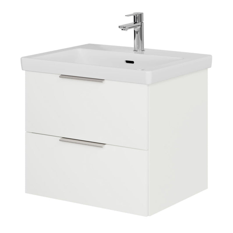 Meuble sous-vasque Steinkamp Living 2.0 56 cm avec meuble sous-vasque Villeroy & Boch Subway 3.0 60 cm avec trop-plein