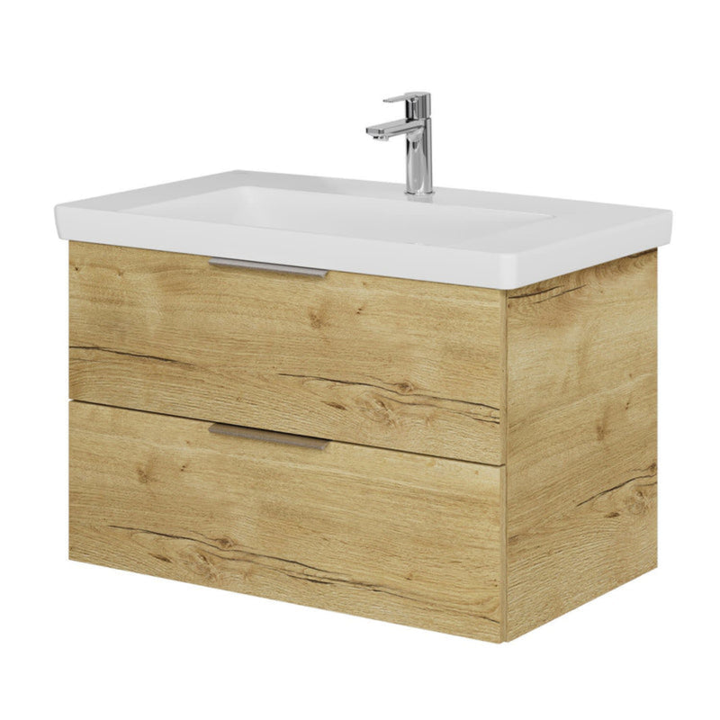Meuble sous-vasque Steinkamp Living 2.0 75 cm avec meuble sous-vasque Villeroy & Boch Subway 3.0 80 cm sans trop-plein