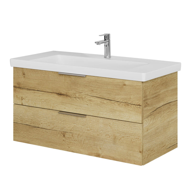 Meuble sous-vasque Steinkamp Living 2.0 95 cm avec meuble sous-vasque Villeroy & Boch Subway 3.0 100 cm sans trop-plein