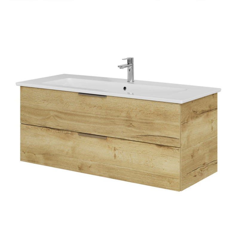 Steinkamp Living 2.0 meuble sous-vasque 115 cm avec meuble sous-vasque Villeroy & Boch Venticello 120 cm CeramicPlus avec trop-plein et 1 trou pour robinetterie