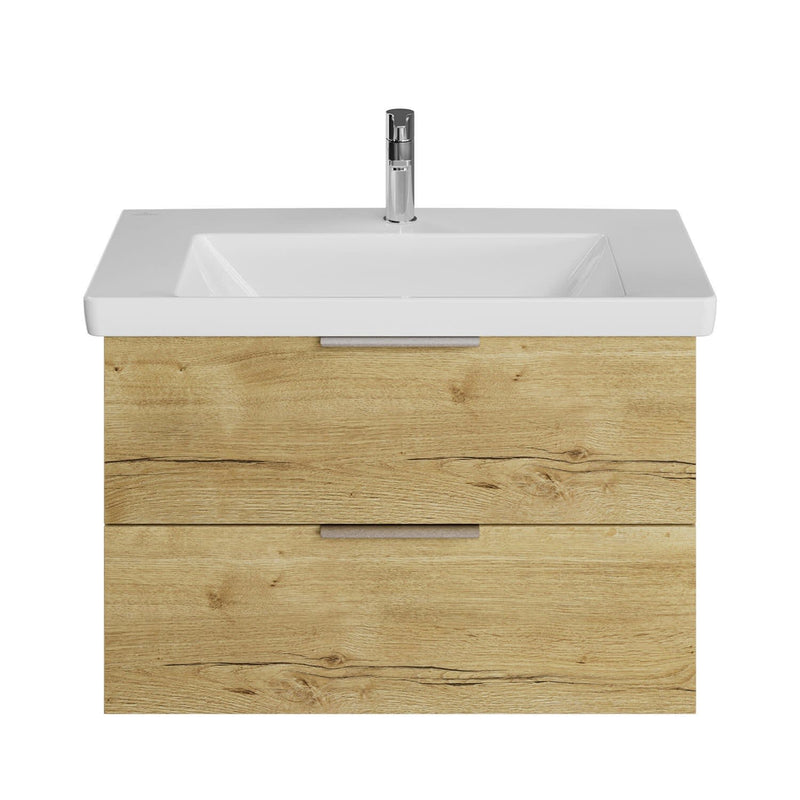 Meuble sous-vasque Steinkamp Living 2.0 75 cm avec meuble sous-vasque Villeroy & Boch Subway 3.0 80 cm sans trop-plein