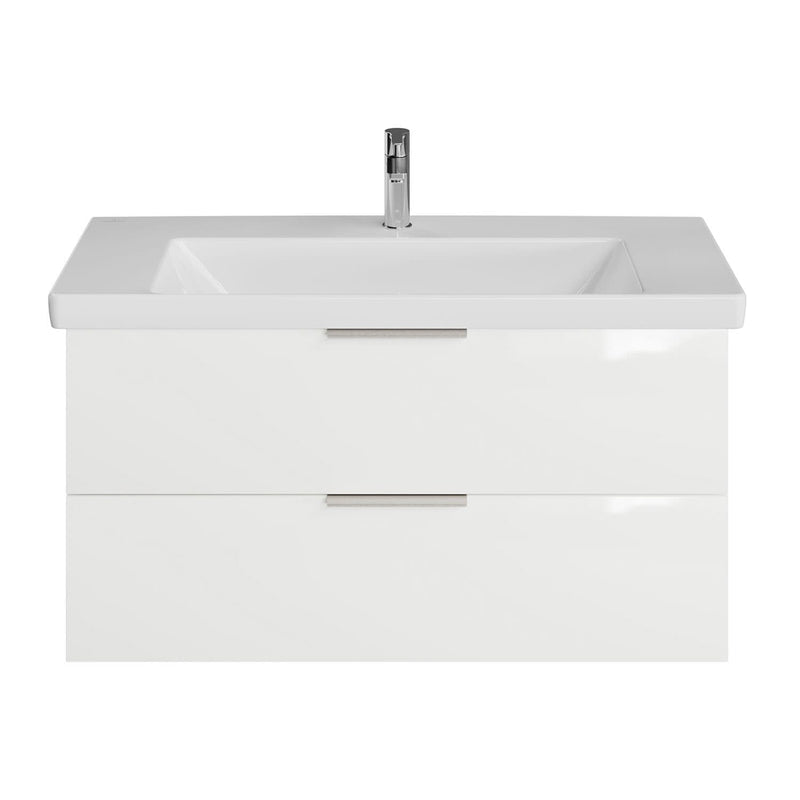 Meuble sous-vasque Steinkamp Living 2.0 95 cm avec meuble sous-vasque Villeroy & Boch Subway 3.0 100 cm sans trop-plein