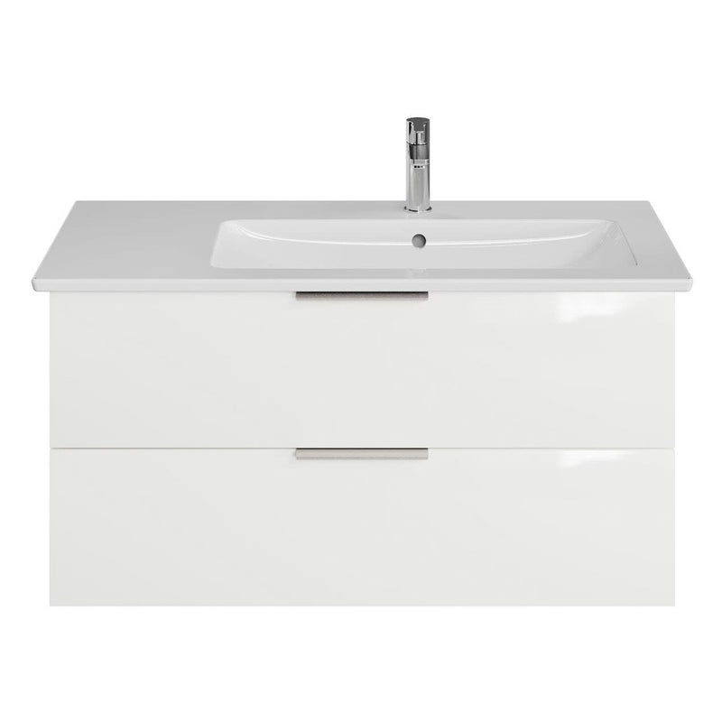 Steinkamp Living 2.0 meuble sous-vasque 95 cm avec meuble sous-vasque Villeroy & Boch Venticello 100 cm CeramicPlus avec trop-plein, vasque à droite