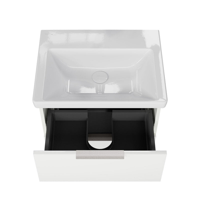 Steinkamp Living 2.0 meuble sous-vasque 56 cm avec Villeroy & Boch Subway 3.0 meuble sous-vasque 60 cm sans trou pour robinetterie, sans trop-plein