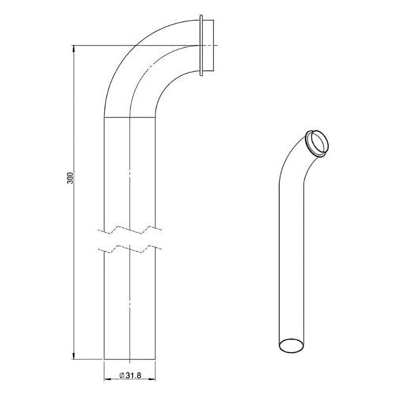 Coude de vidange Sturotec 1 1/4" 30 cm