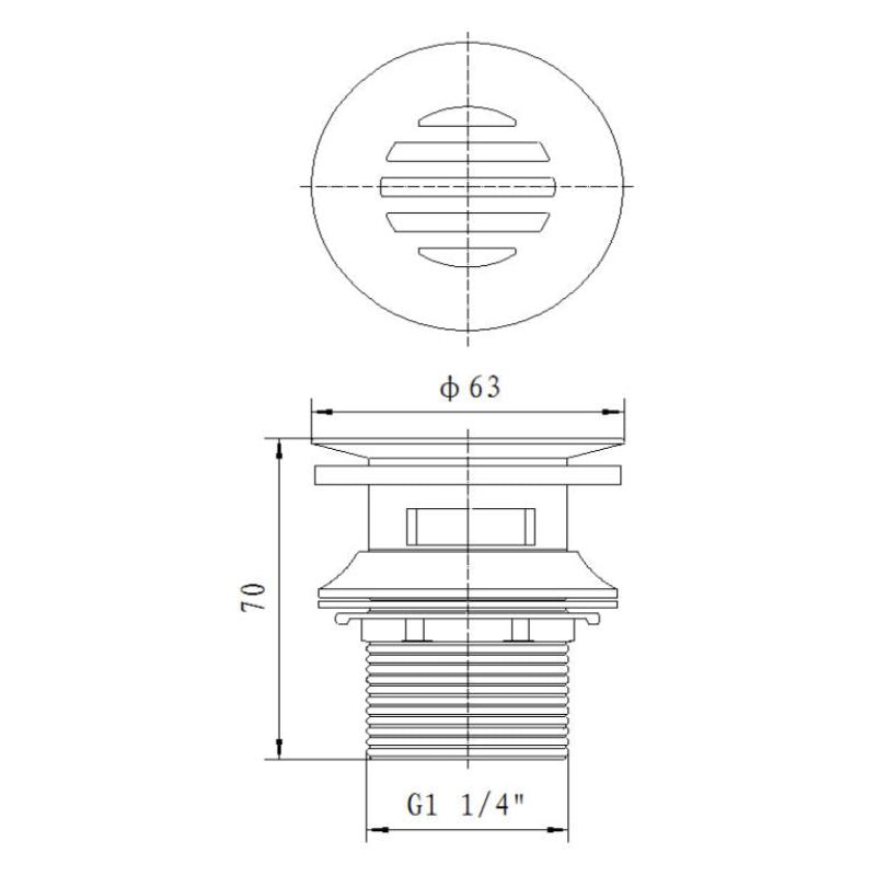 Crépine Sturotec 1 1/4" avec trop-plein et joint profilé